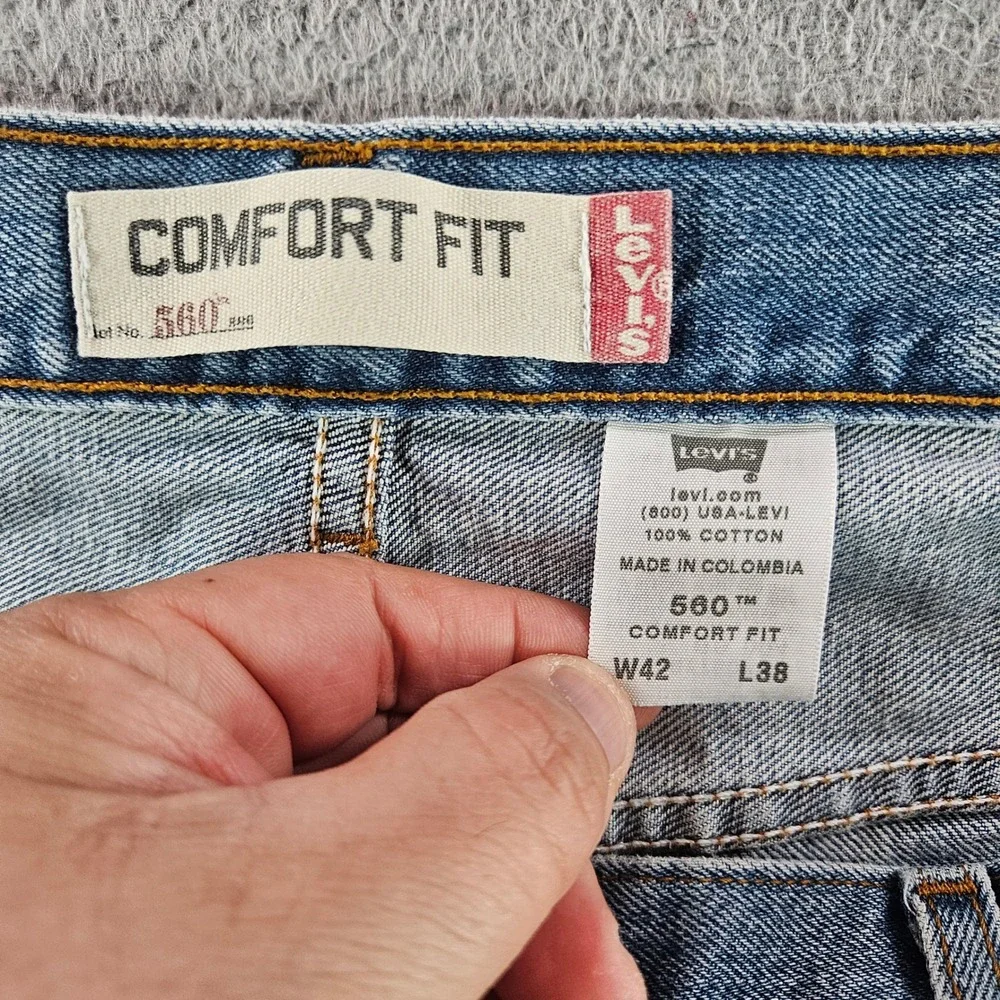 VTG Levis 560 Comfort Fit Jeans‎ Mens 42x38 Blue Denim Relaxed Tapered High Rise